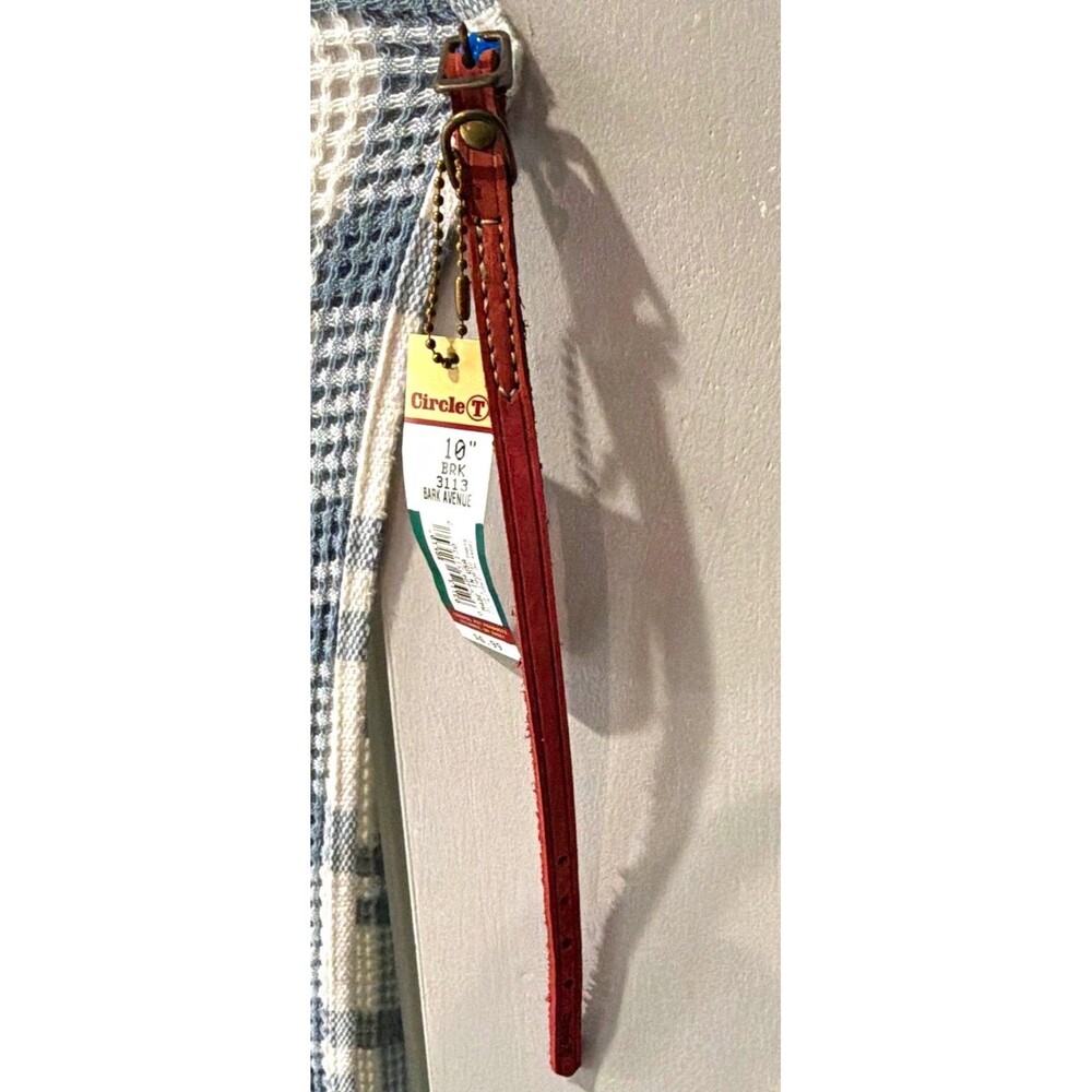 Circle T Bark Avenue Adjustable Leather Dog Collar, Size S 10 in, 3113